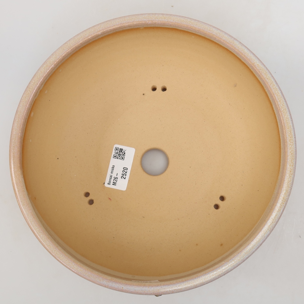 Ceramic bonsai pot, 22.5 x 22.5 x 7 cm, beige