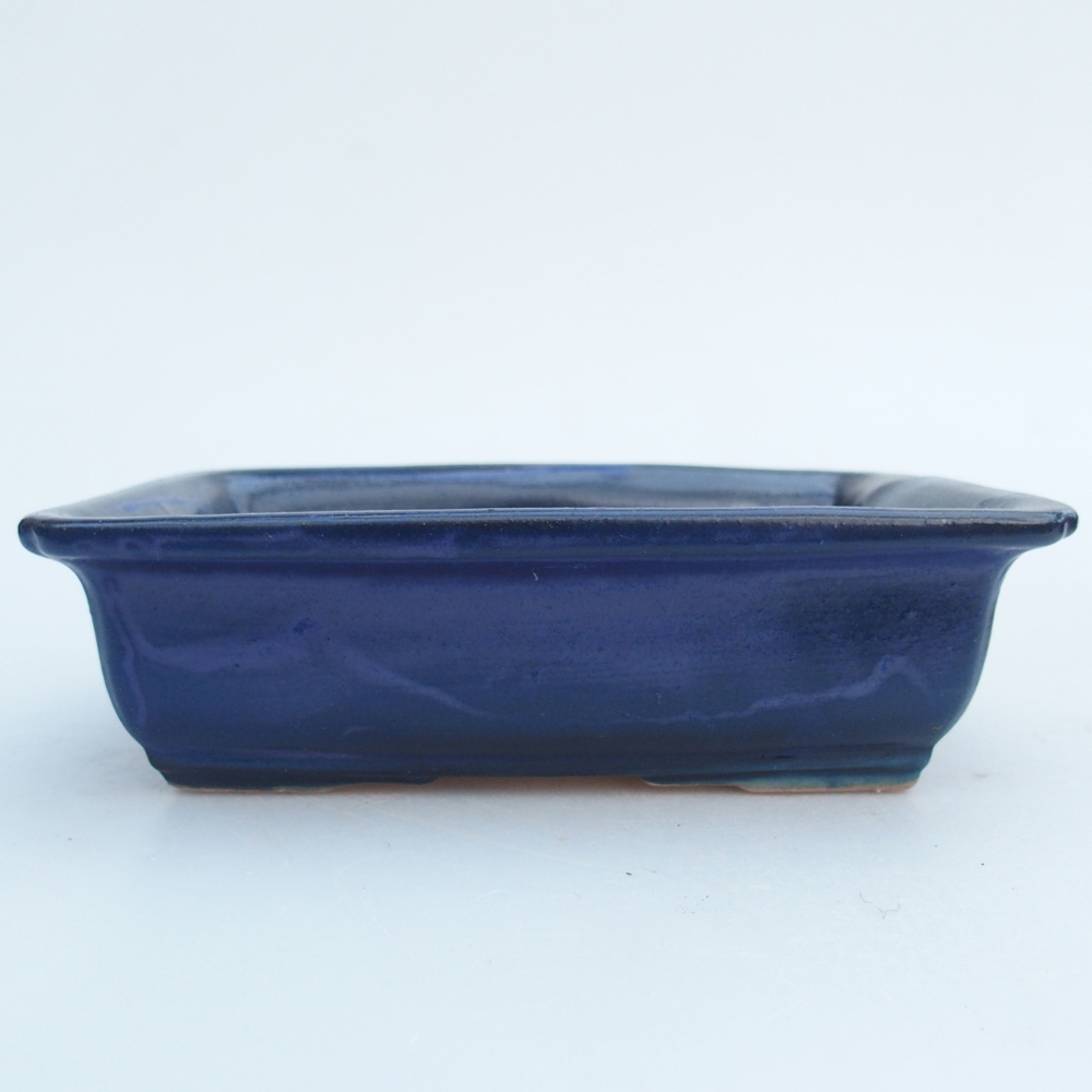 Ceramic bonsai bowl 14 x 10,5 x 4 cm, colour blue