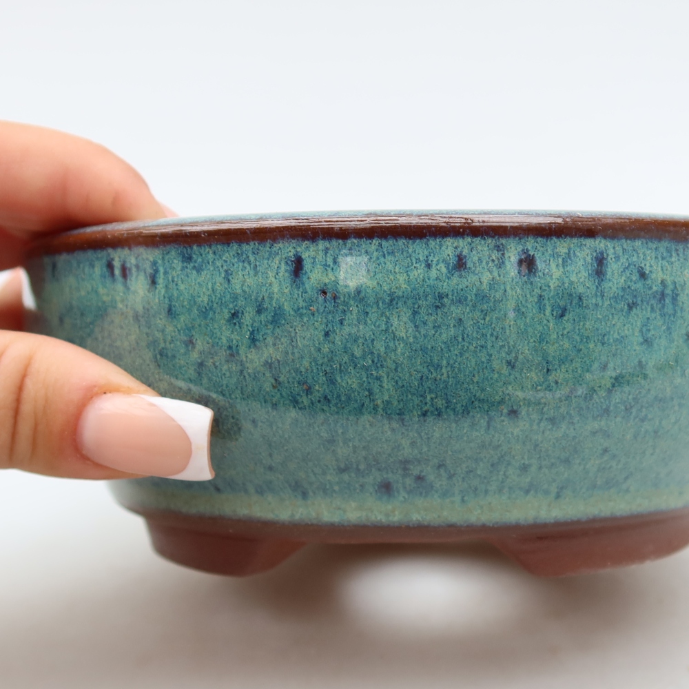 Ceramic bonsai bowl 15 x 15 x 5,5 cm, colour blue