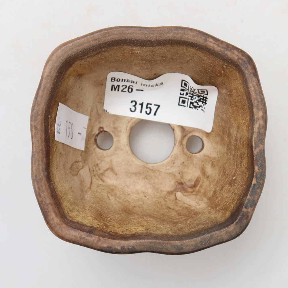 Ceramic bonsai pot, 7 x 7 x 3.5 cm, pink