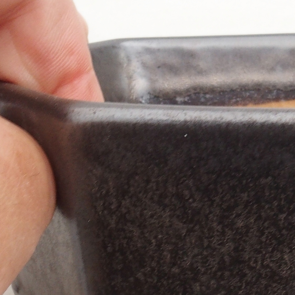Ceramic bonsai bowl 9,5 x 9 x 4,5 cm, color metallic