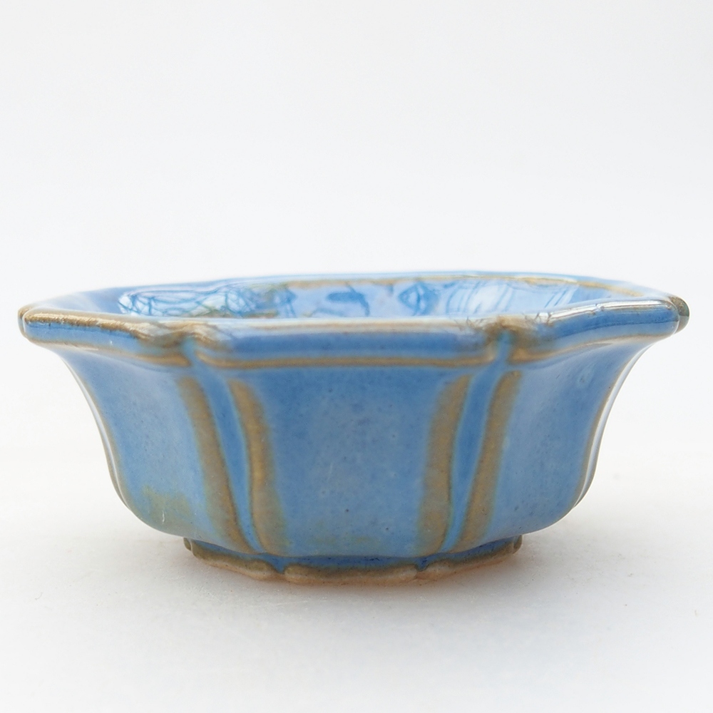 Mini bonsai bowl 6 x 6 x 2,5 cm, colour blue