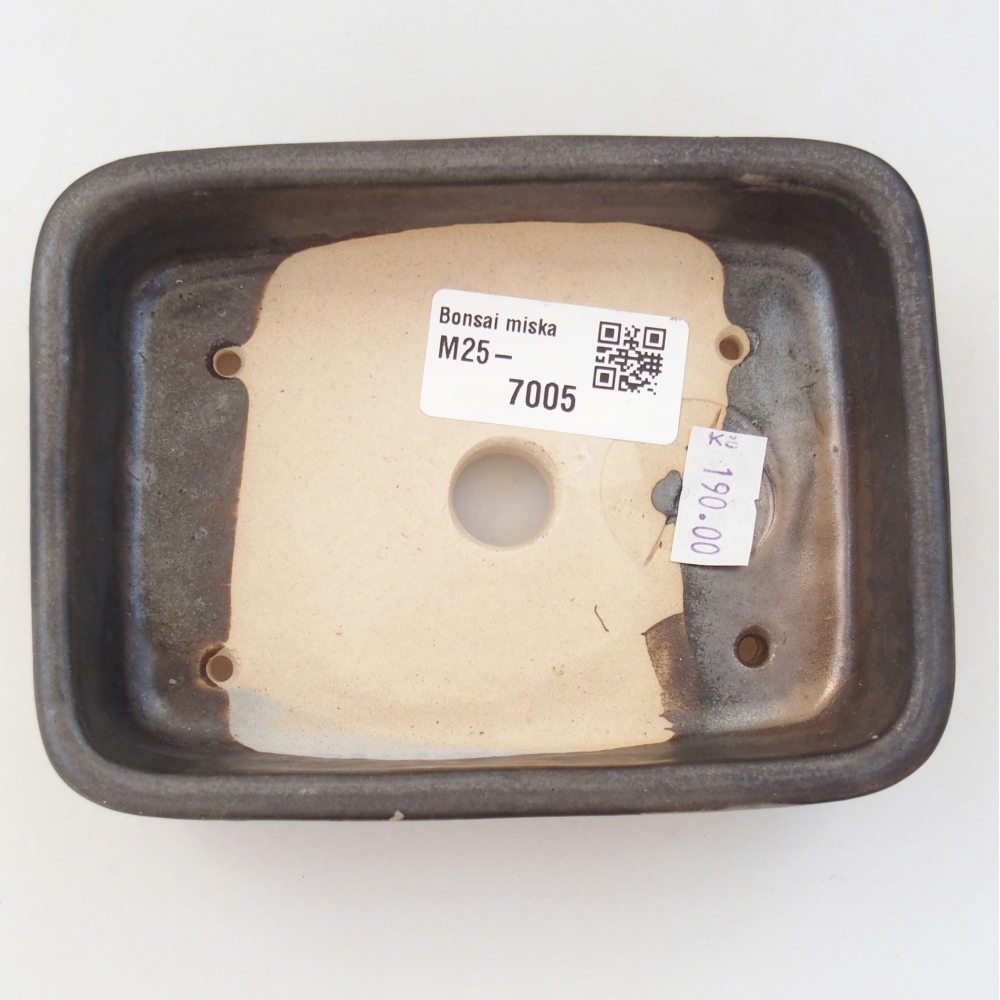 Ceramic bonsai bowl 13 x 9,5 x 3,5 cm, grey