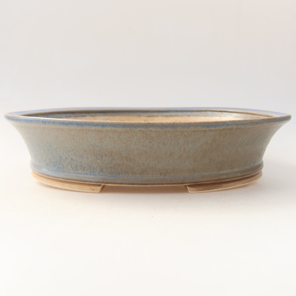 Ceramic bonsai pot, 27 x 24 x 5.5 cm, blue