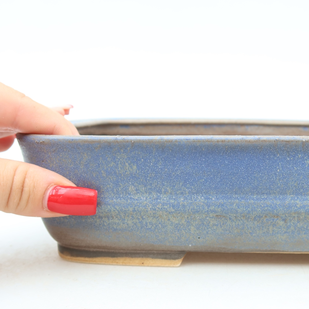 Ceramic bonsai pot, 23 x 19 x 6 cm, blue
