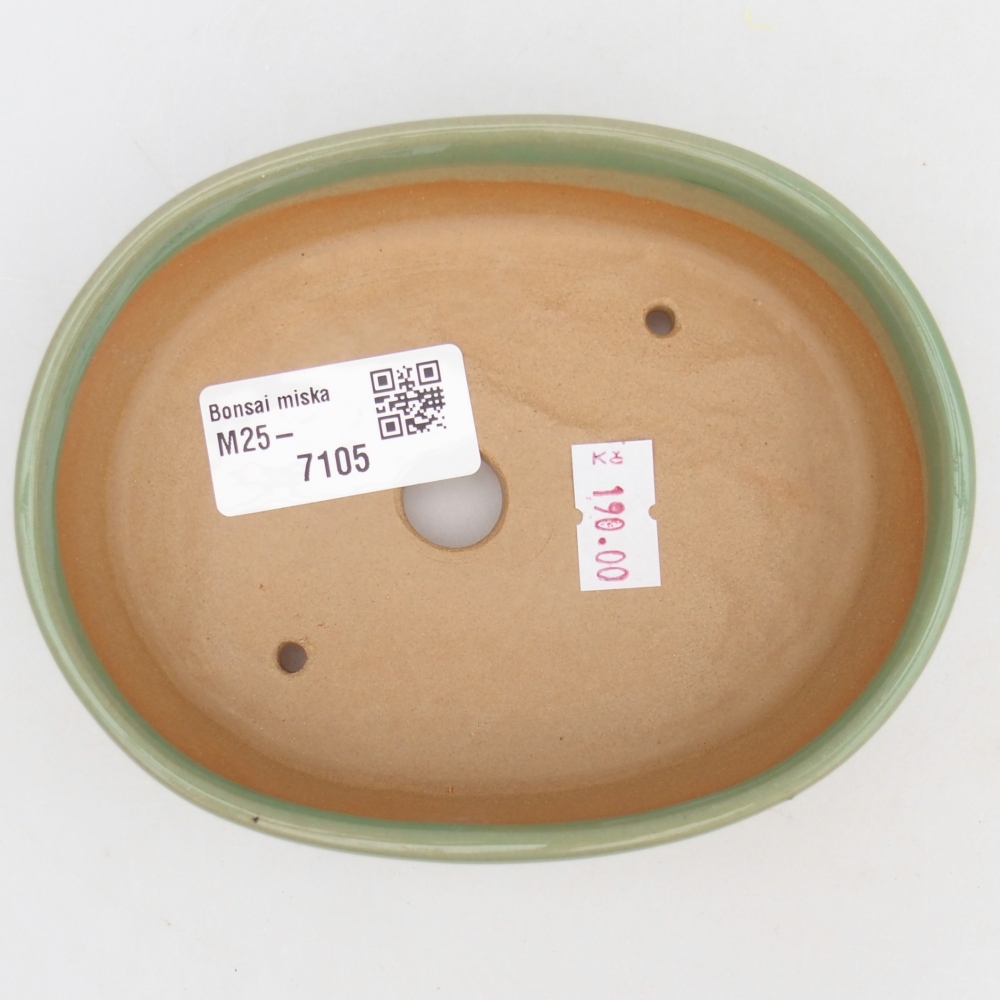 Ceramic bonsai bowl 12,5 x 10 x 3,5 cm, green