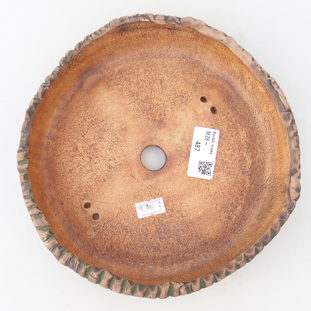 Ceramic bonsai bowl 20 x 20 x 5 cm, green