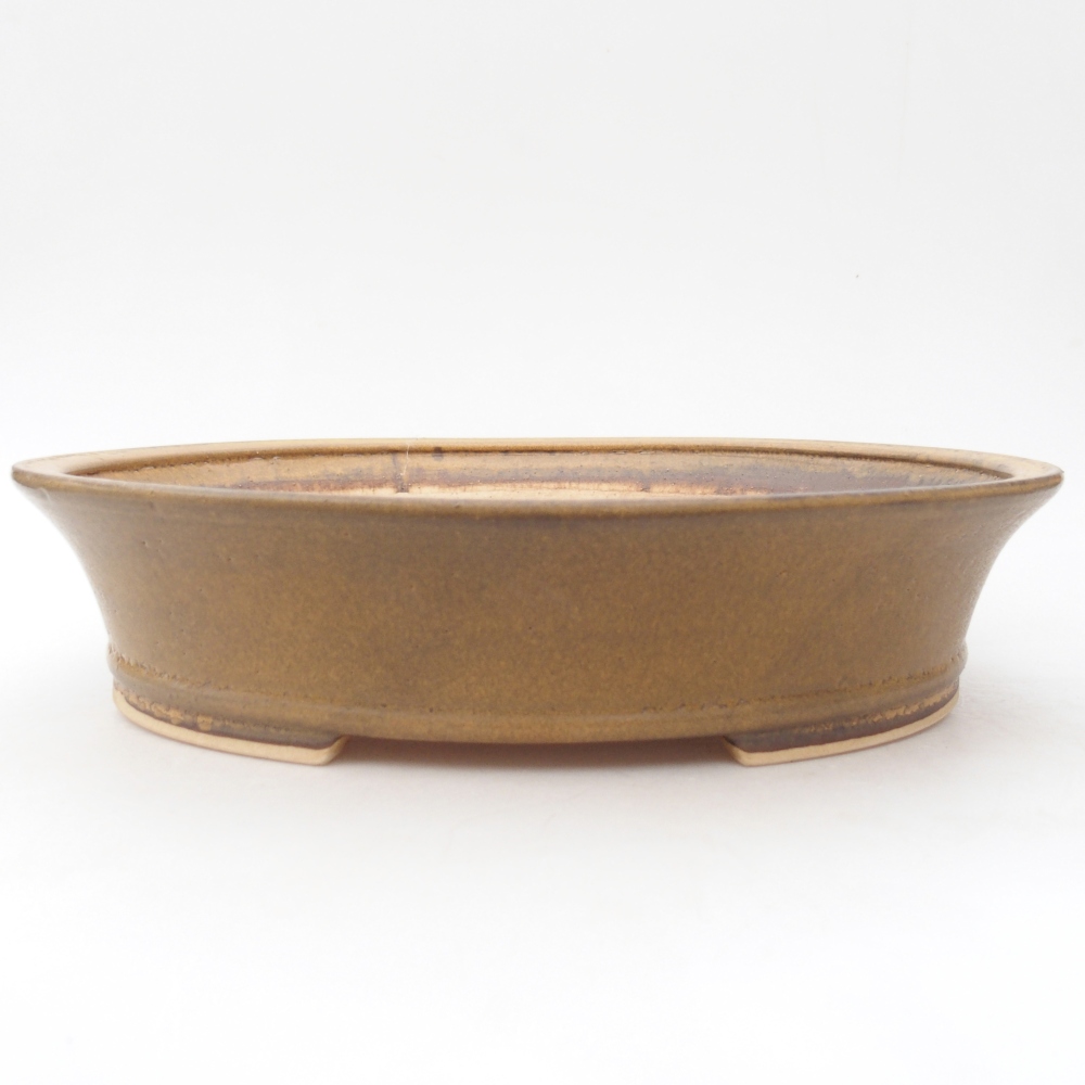 Ceramic bonsai bowl 28 x 25 x 6,5 cm, brown
