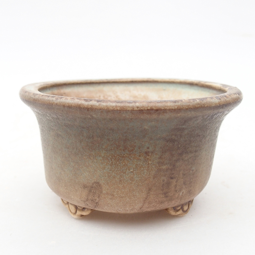 Ceramic bonsai bowl 9 x 9 x 3,5 cm, color green