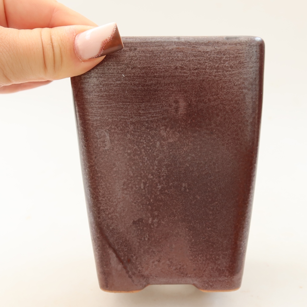 Ceramic bonsai bowl 8,5 x 8,5 x 11 cm, brown