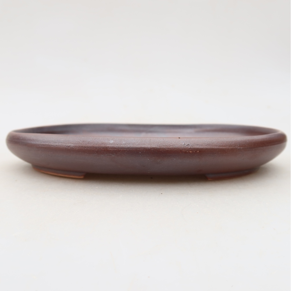 Ceramic bonsai pot, 17 x 12 x 2.5 cm, metallic color