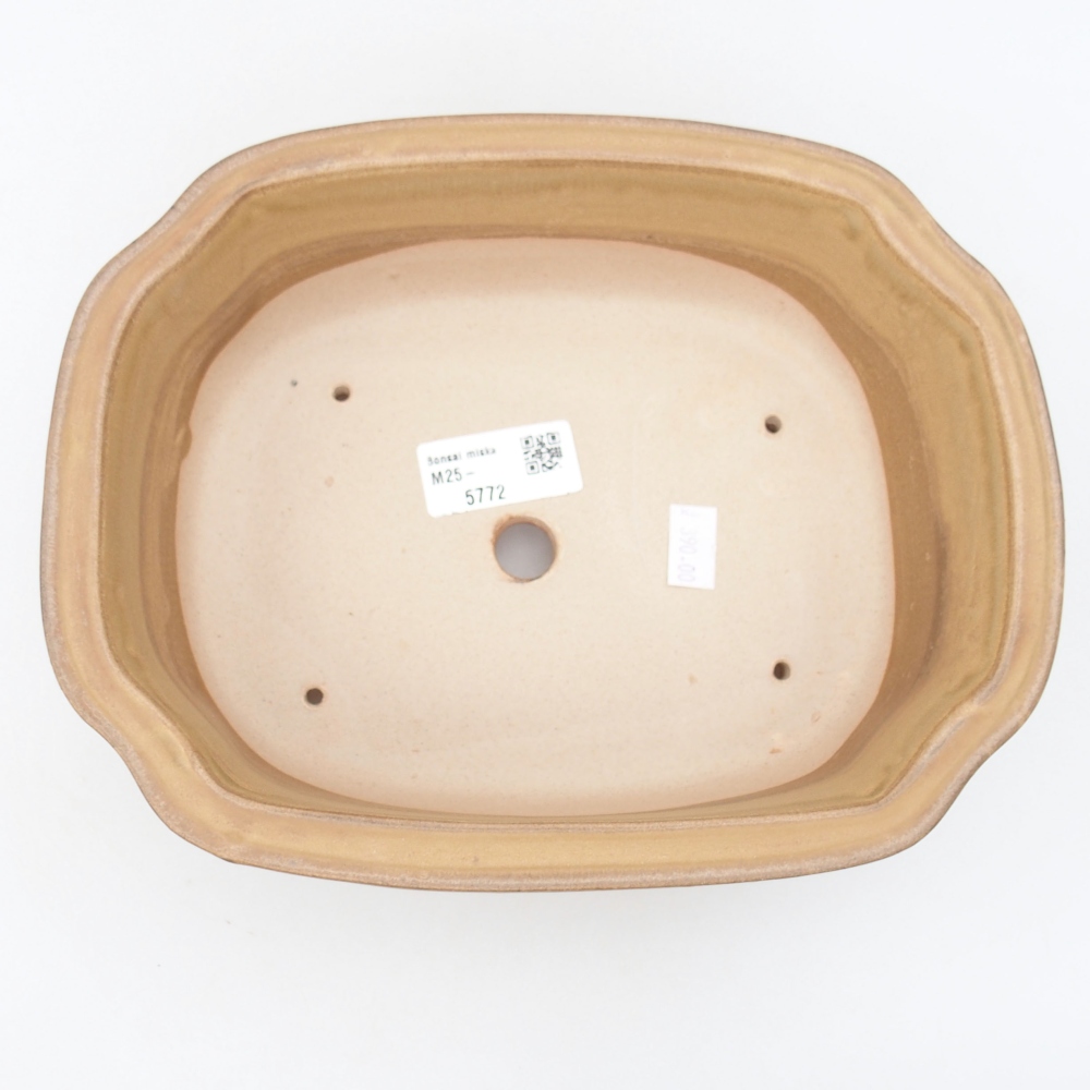 Ceramic bonsai bowl 22,5 x 17,5 x 7,5 cm, color beige