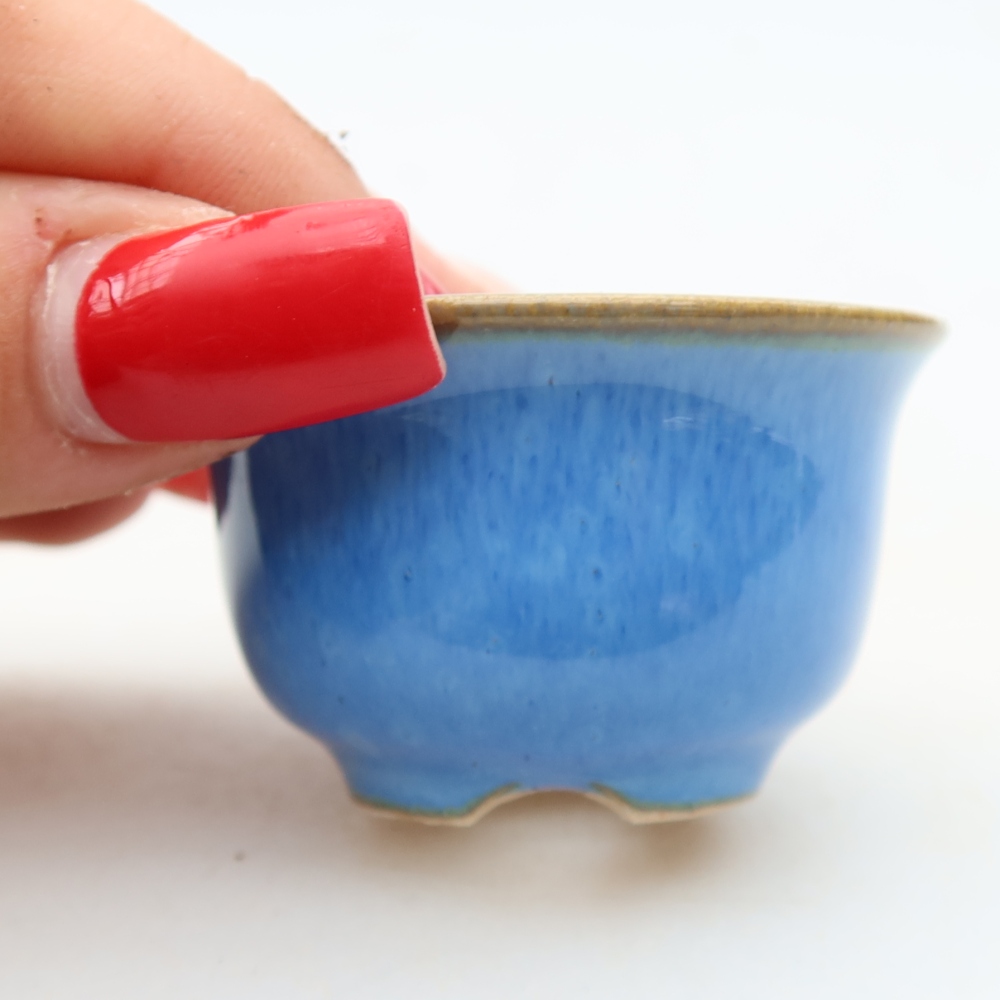 Ceramic bonsai pot, 5 x 5 x 3 cm, blue