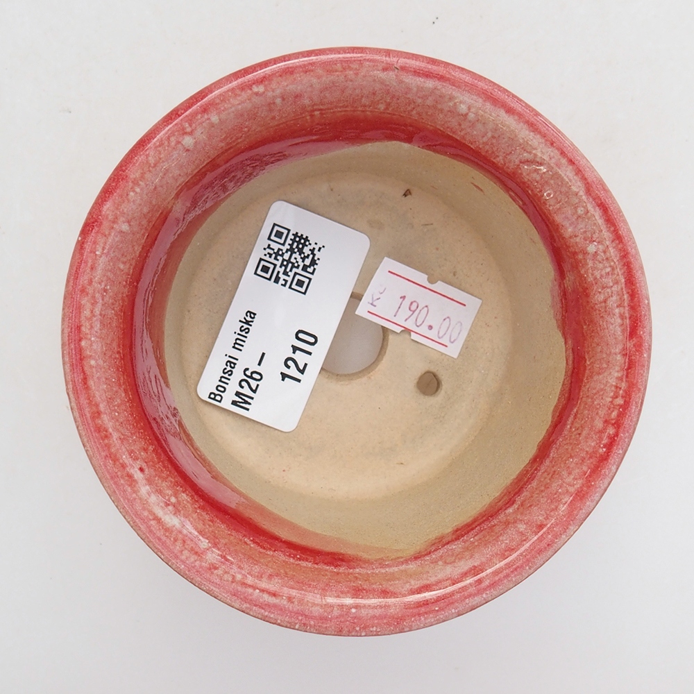 Ceramic bonsai bowl 9 x 9 x 5 cm, colour red