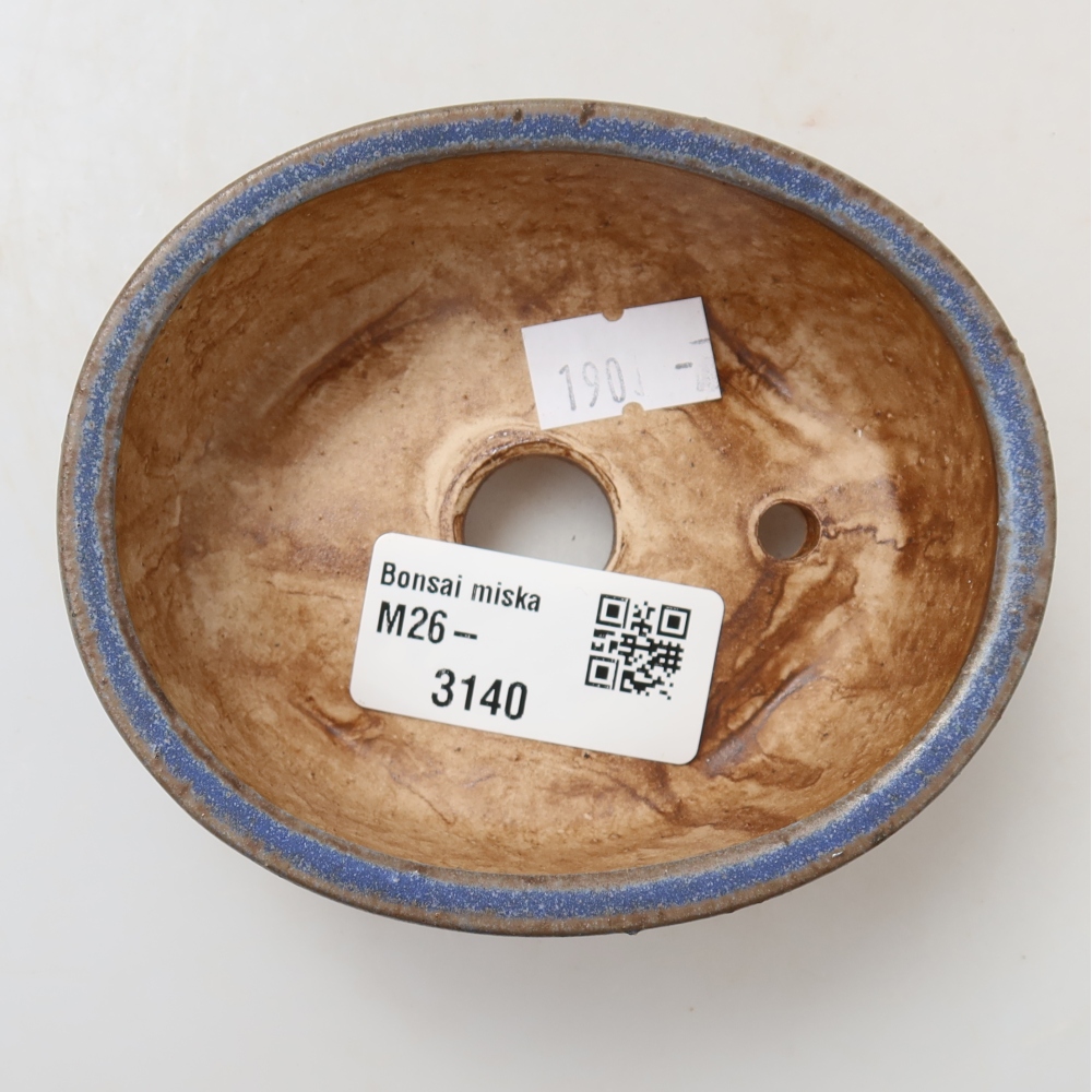 Ceramic bonsai pot, 9.5 x 8 x 4 cm, blue