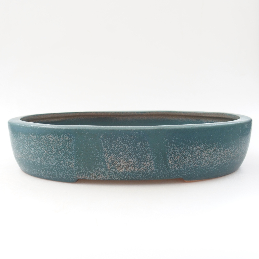 Ceramic bonsai bowl 25,5 x 22 x 8 cm, color blue