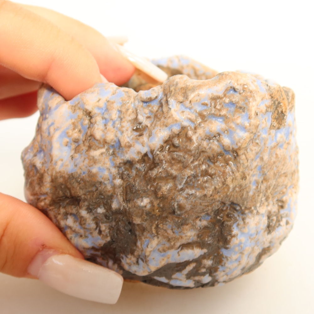 Ceramic Shell, 7 x 7 x 6 cm, blue-brown
