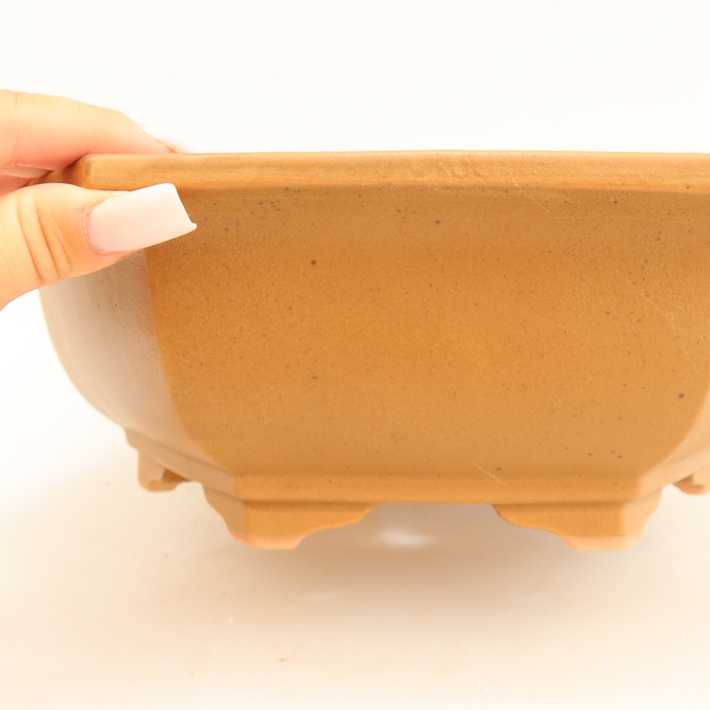 Ceramic bonsai pot, 28 x 24.5 x 9 cm, brown