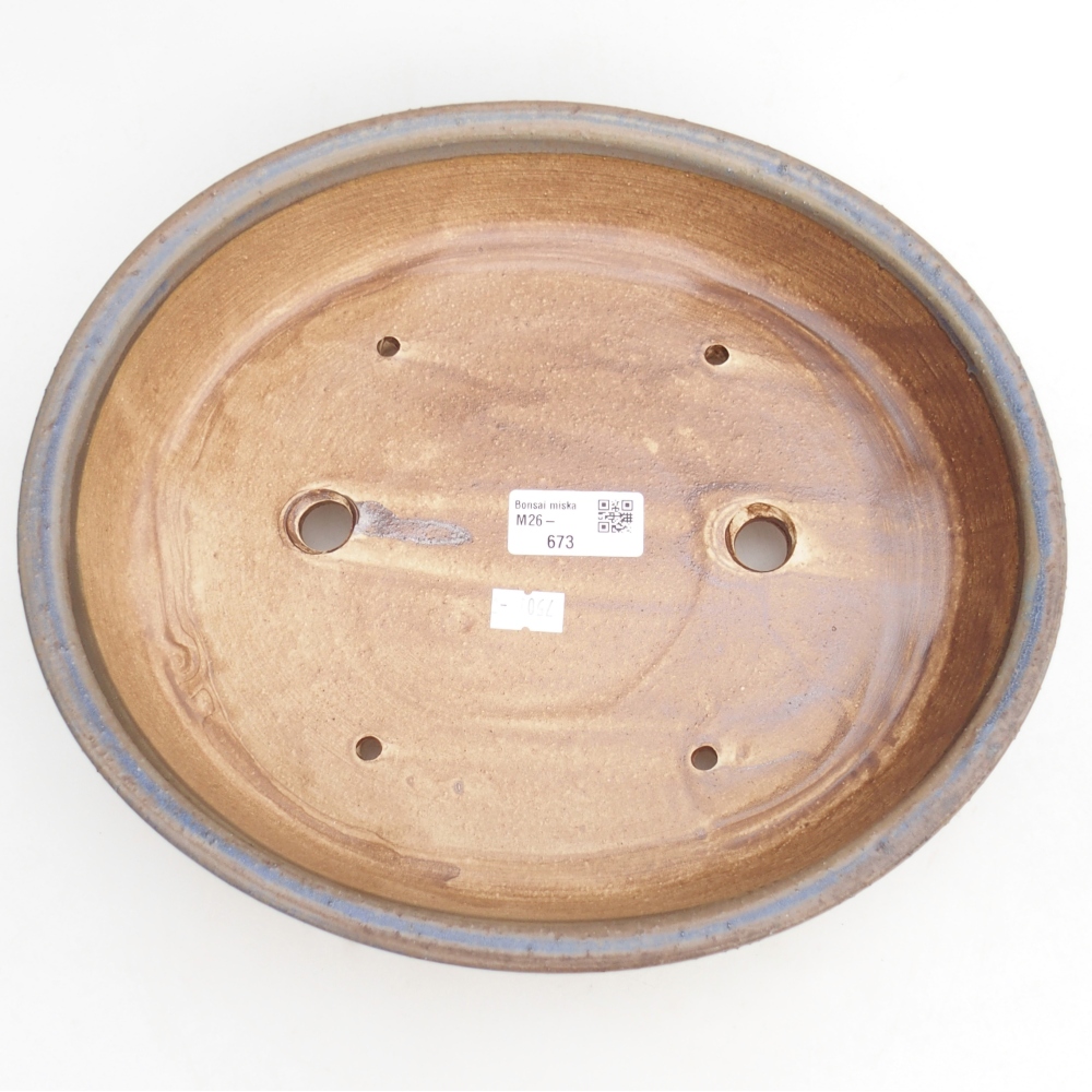 Ceramic bonsai bowl 28,5 x 25 x 6 cm, colour blue