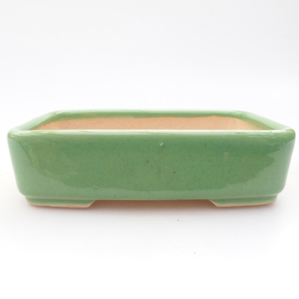 Ceramic bonsai bowl 12,5 x 9 x 3,5 cm, green