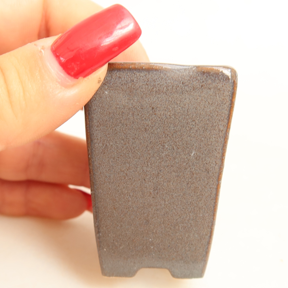 Ceramic bonsai pot, 3.5 x 3.5 x 5 cm, gray