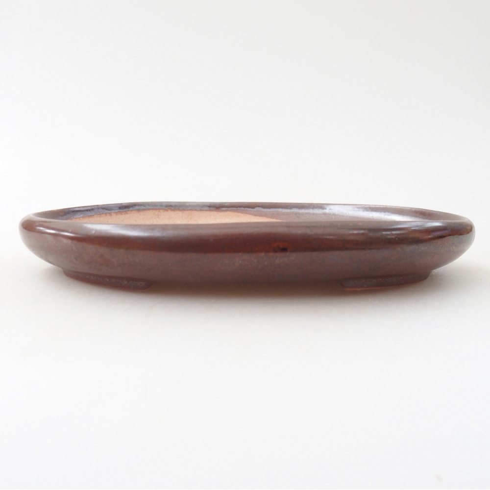 Ceramic bonsai bowl 17 x 12,5 x 2 cm, brown