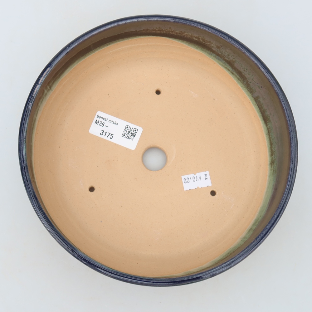Ceramic bonsai bowl 20 x 20 x 6 cm, colour blue