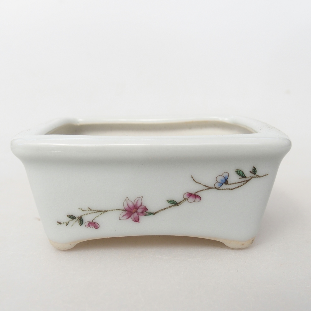 Mini bonsai bowl 8 x 6,5 x 3,5 cm, white