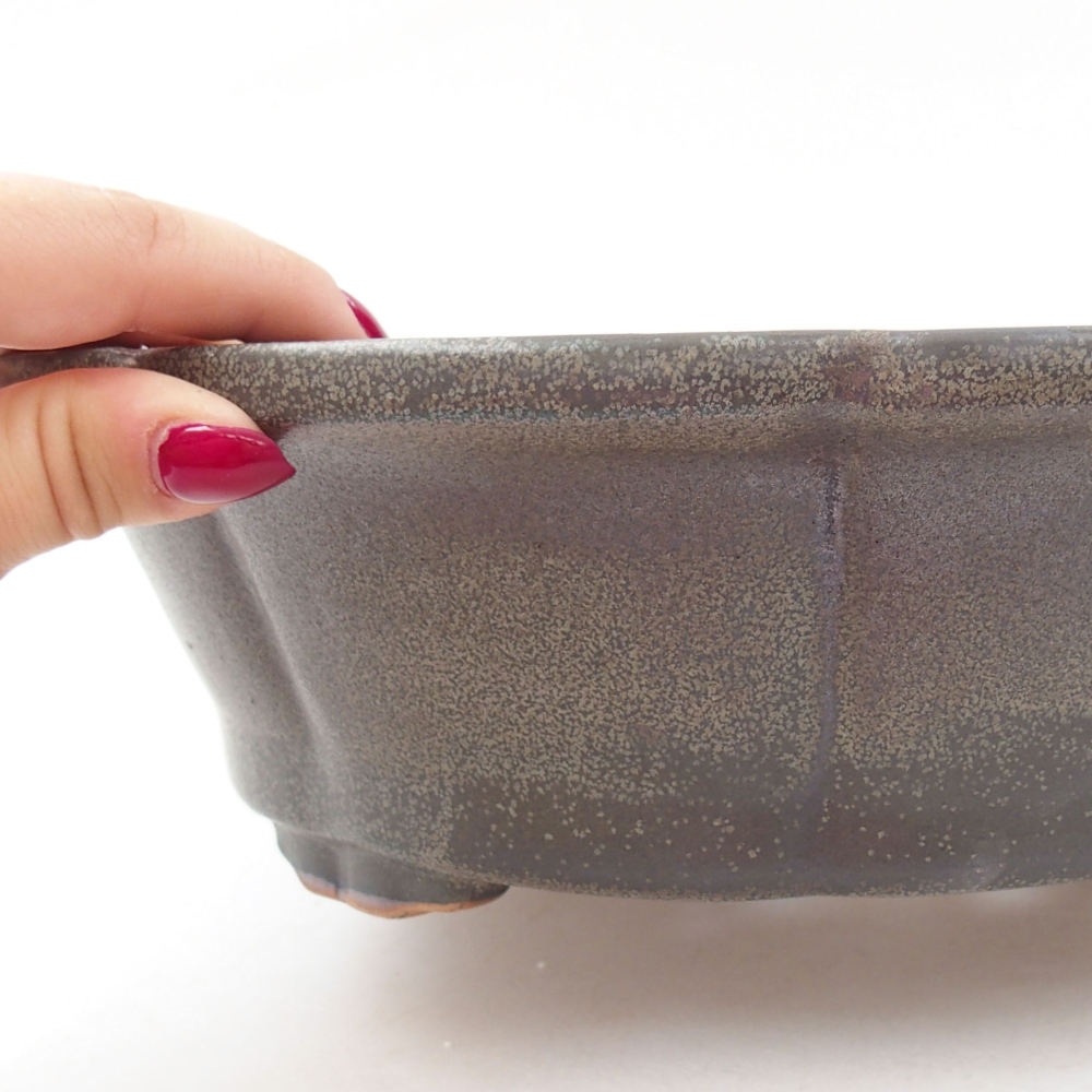 Ceramic bonsai bowl 26 x 26 x 8 cm, color gray