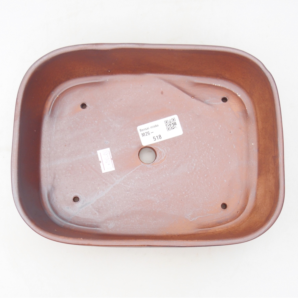 Ceramic bonsai bowl 22,5 x 17 x 6 cm, metal colour