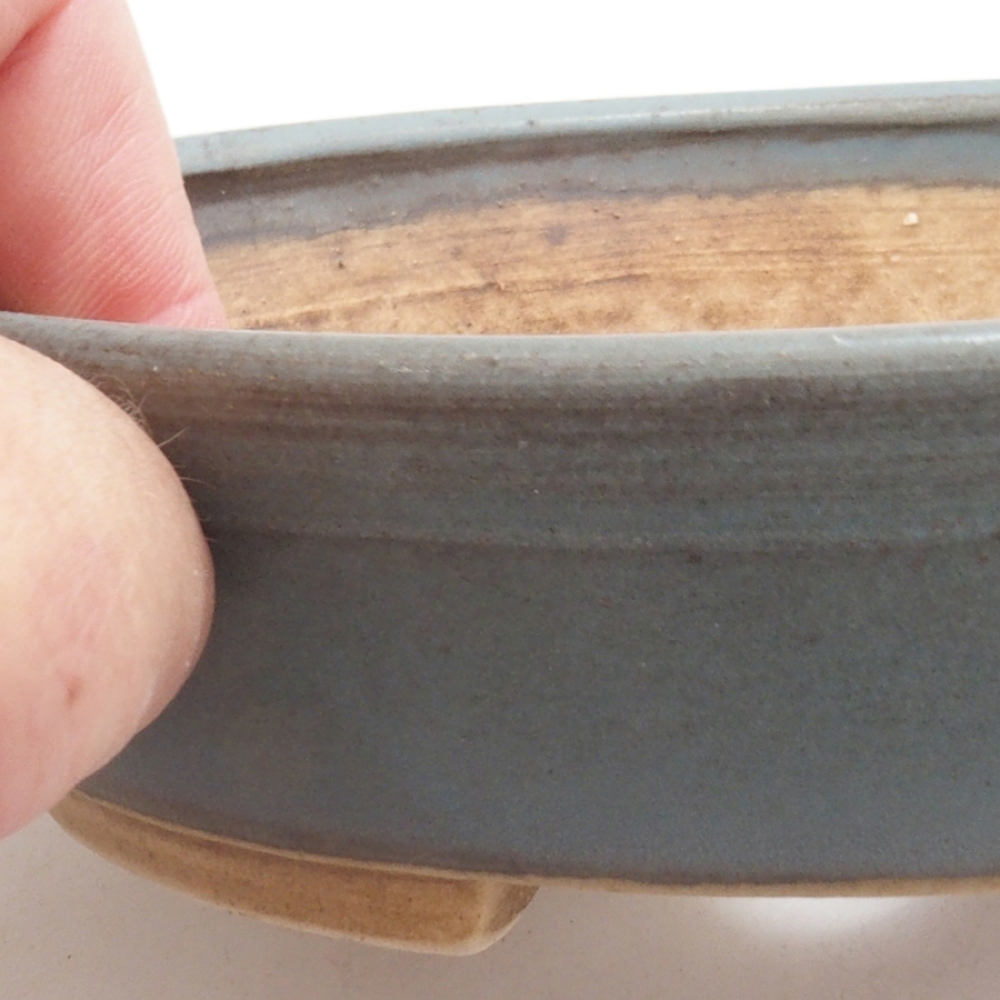 Ceramic bonsai bowl 15 x 13,5 x 3,5 cm, color blue