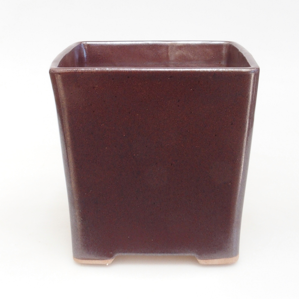 Ceramic bonsai bowl 13,5 x 13,5 x 13,5 cm, color brown