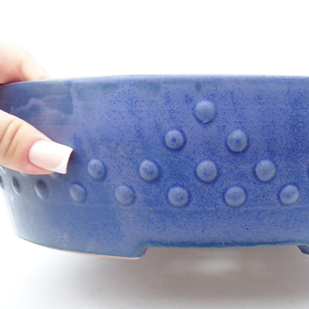 Ceramic bonsai bowl 27,5 x 27,5 x 8 cm, colour blue