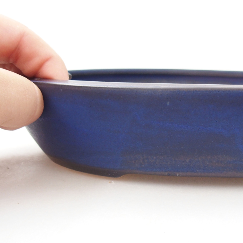 Ceramic bonsai bowl 22 x 16,5 x 4 cm, color blue
