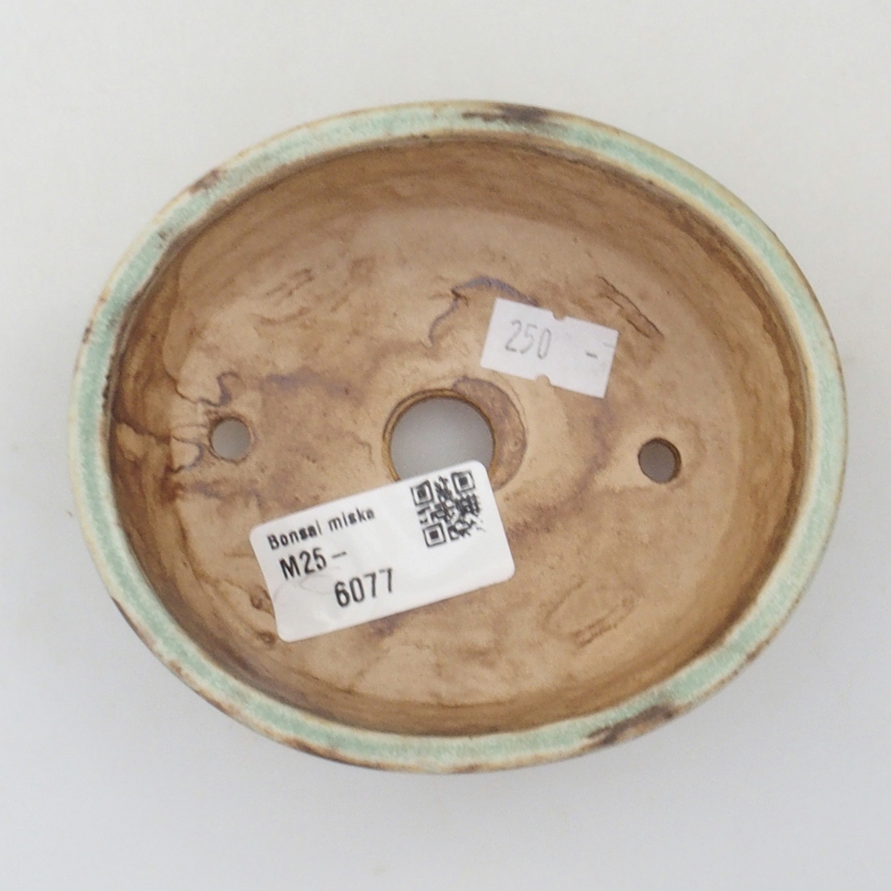 Ceramic bonsai bowl 10,5 x 9 x 4 cm, color green