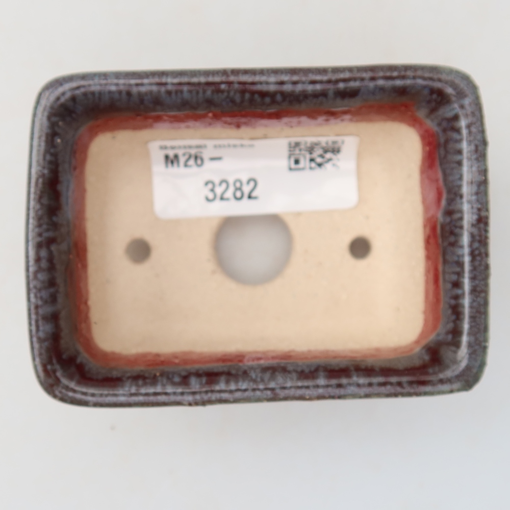 Ceramic bonsai pot, 7.5 x 5.5 x 4 cm, gray