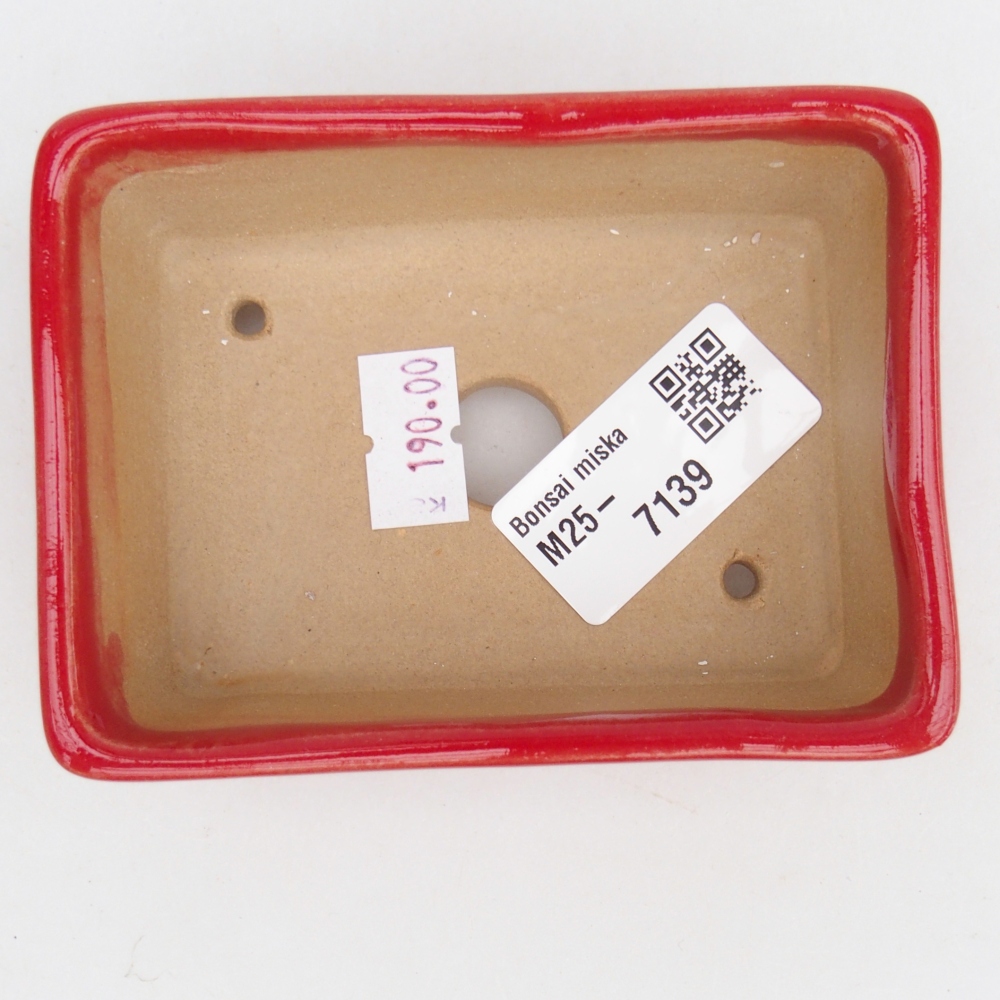 Ceramic bonsai bowl 9,5 x 7 x 3,5 cm, colour red