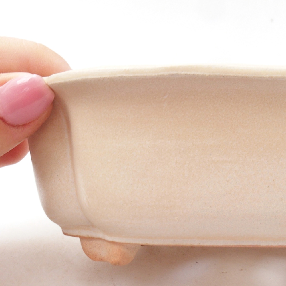 Ceramic bonsai bowl 13,5 x 10 x 5 cm, color beige