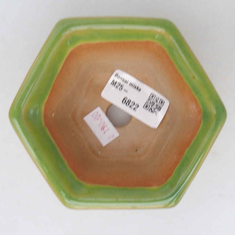 Ceramic bonsai bowl 10,5 x 9,5 x 5,5 cm, green