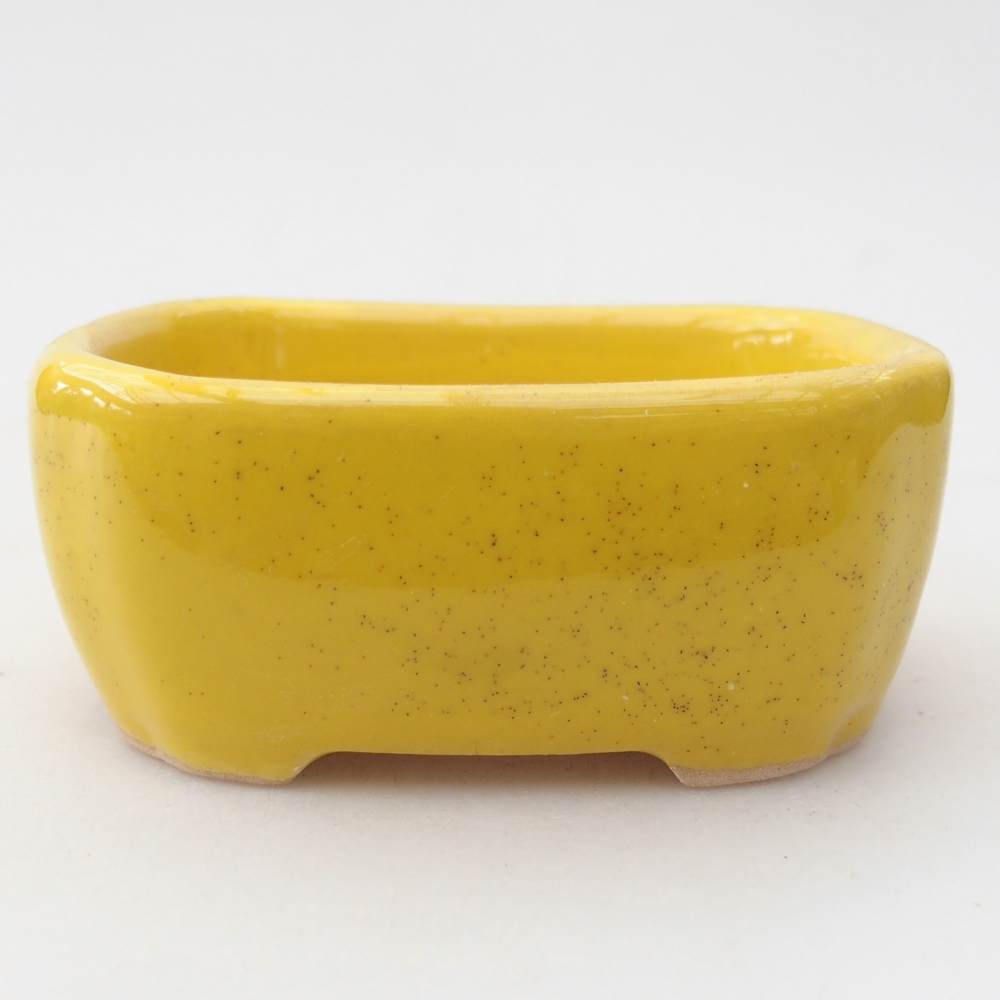 Ceramic bonsai bowl 8,5 x 7 x 3,5 cm, yellow