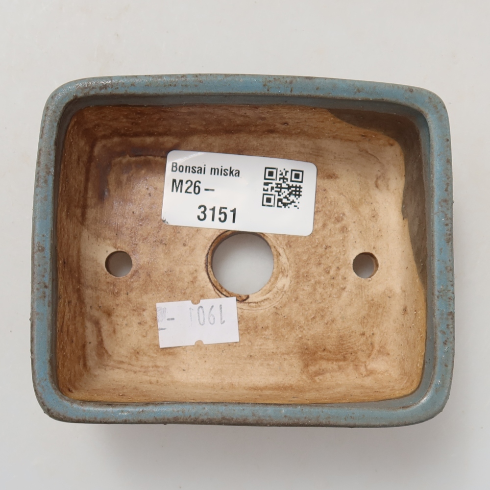 Ceramic bonsai pot, 10 x 8 x 3.5 cm, blue