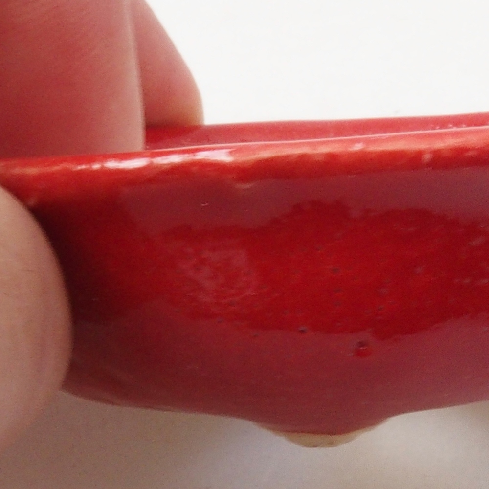 Mini bonsai bowl 7 x 7 x 2 cm, color red