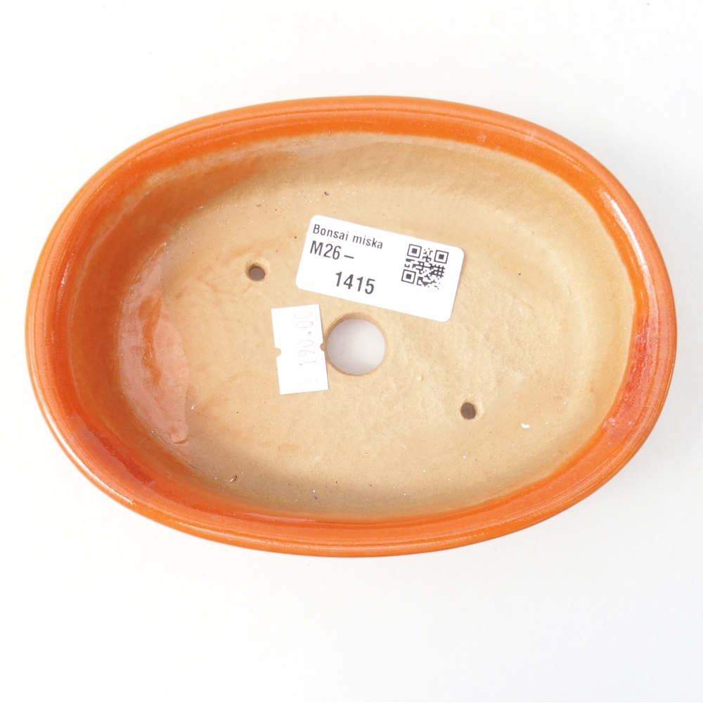 Ceramic bonsai bowl 14,5 x 10,5 x 3,5 cm, orange