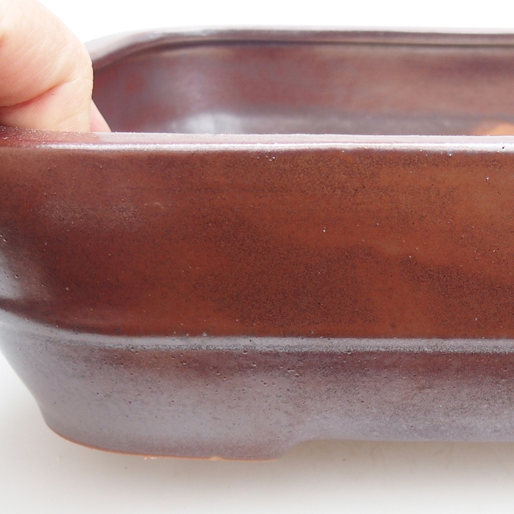 Ceramic bonsai bowl 27,5 x 20 x 7 cm, colour burgundy