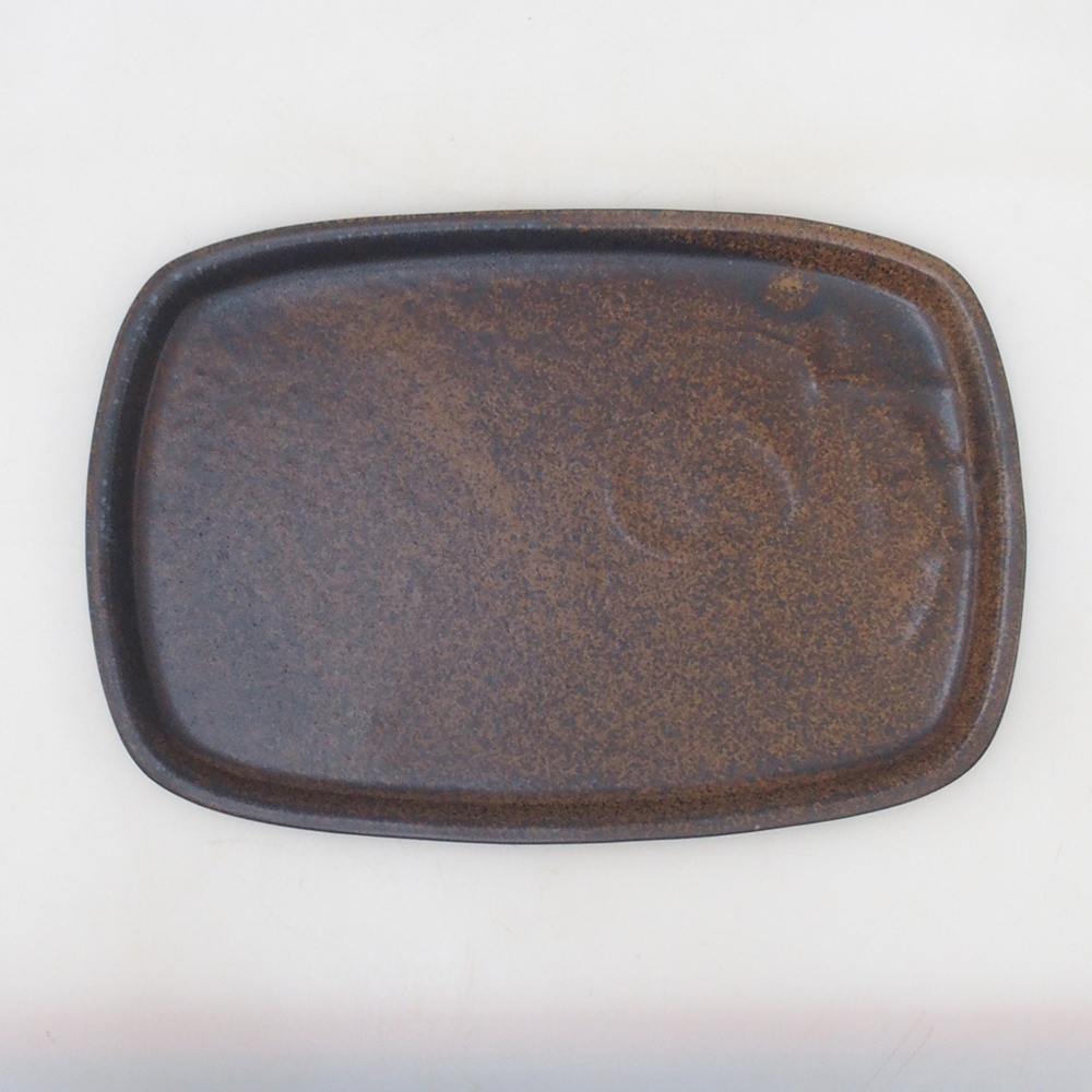 Ceramic saucer H10 - 34 x 23.5 x 1.5 cm - brown