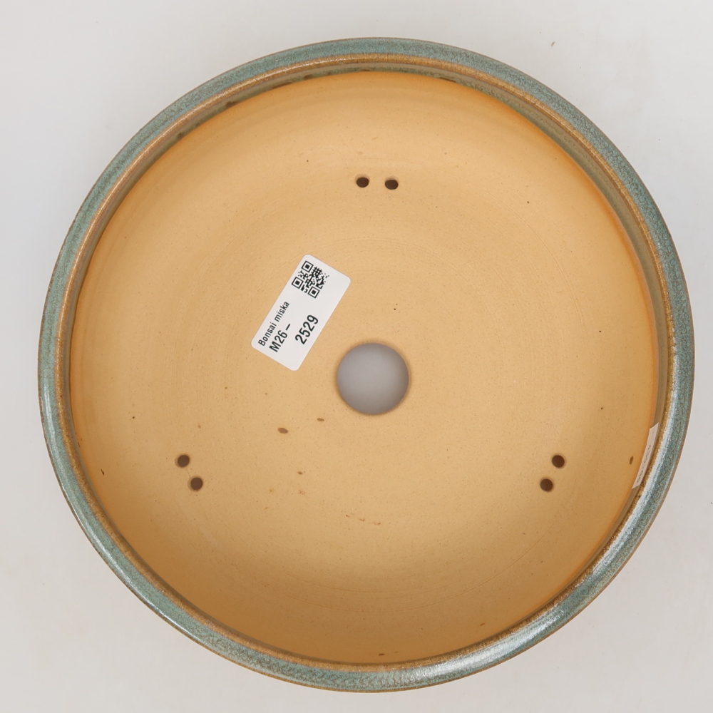 Ceramic bonsai pot, 21 x 21 x 6.5 cm, green