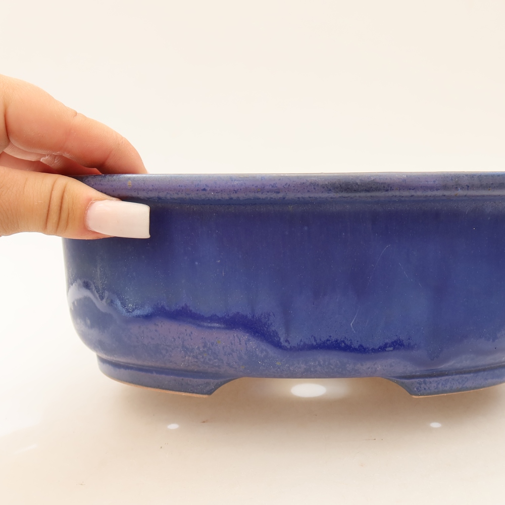 Ceramic bonsai pot, 23 x 19 x 8 cm, blue