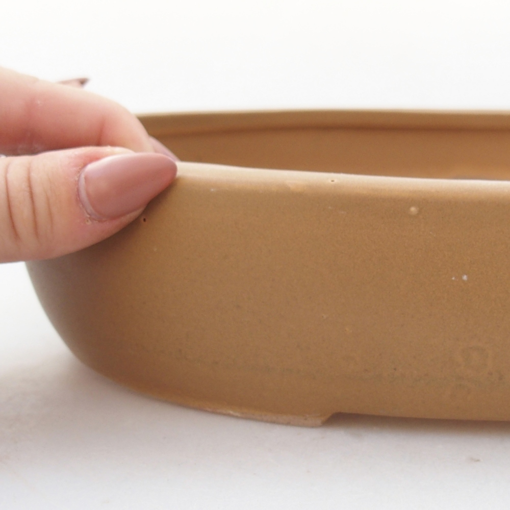 Ceramic bonsai bowl 27 x 21 x 5 cm, colour beige