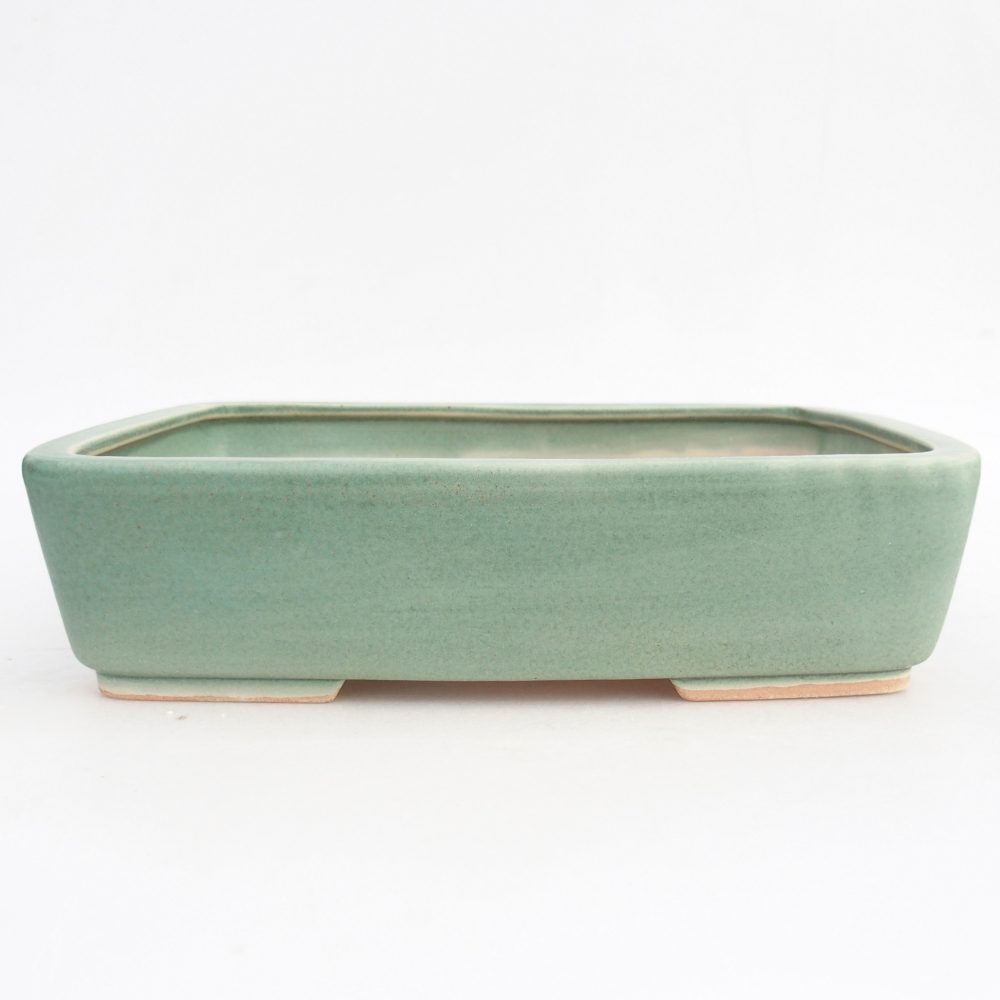 Ceramic bonsai bowl 26,5 x 20,5 x 7 cm, green