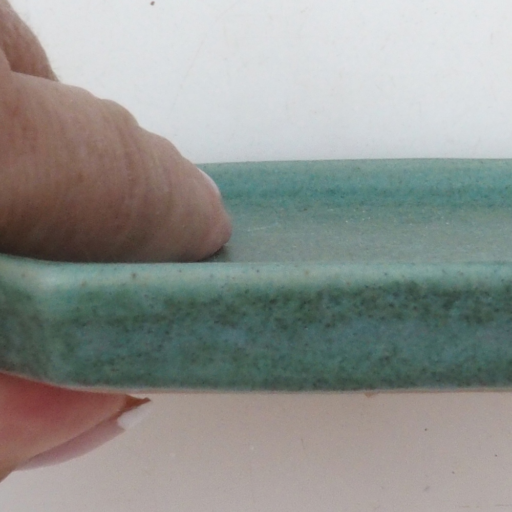 Ceramic bowl H13 -12 x 12 x 1 cm - green